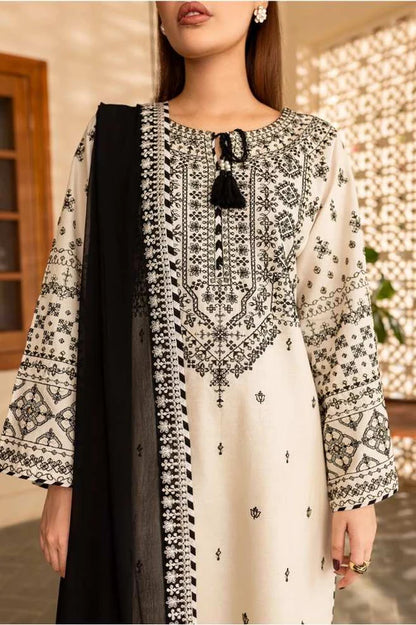 Nisa - 3PC Lawn Embroidered Suit - VL1007