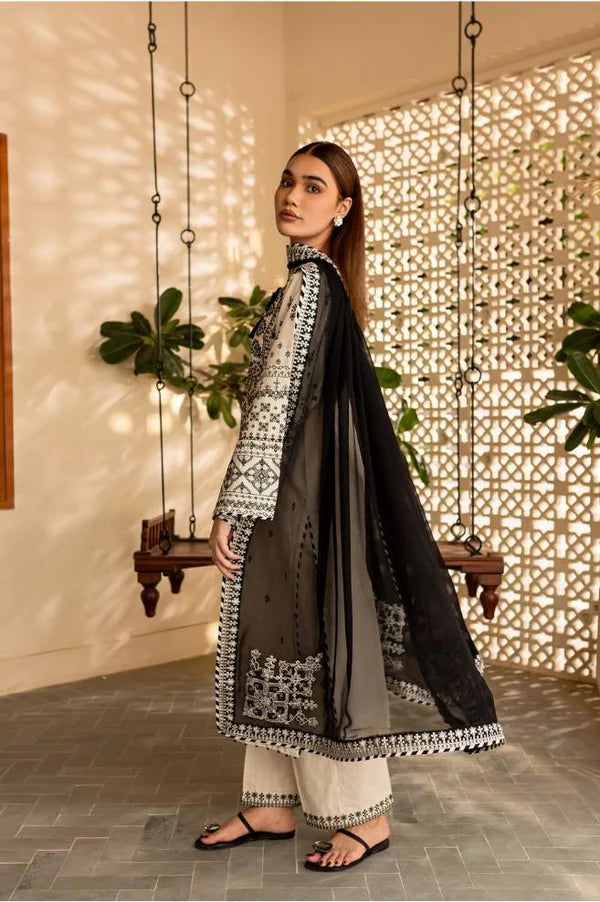 Nisa - 3PC Lawn Embroidered Suit - VL1007