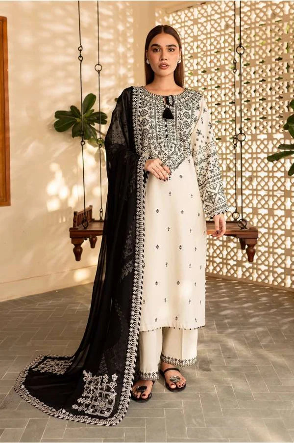 Nisa - 3PC Lawn Embroidered Suit - VL1007