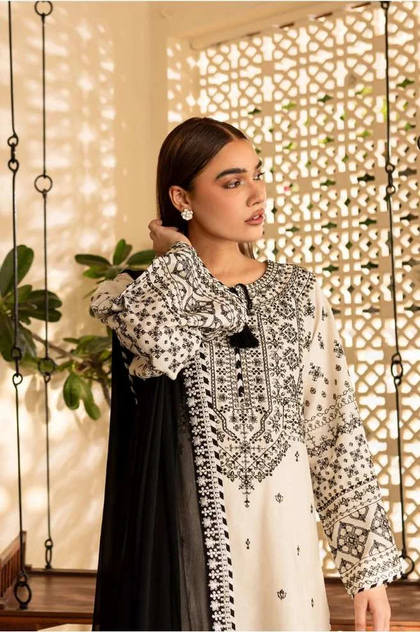 Nisa - 3PC Lawn Embroidered Suit - VL1007