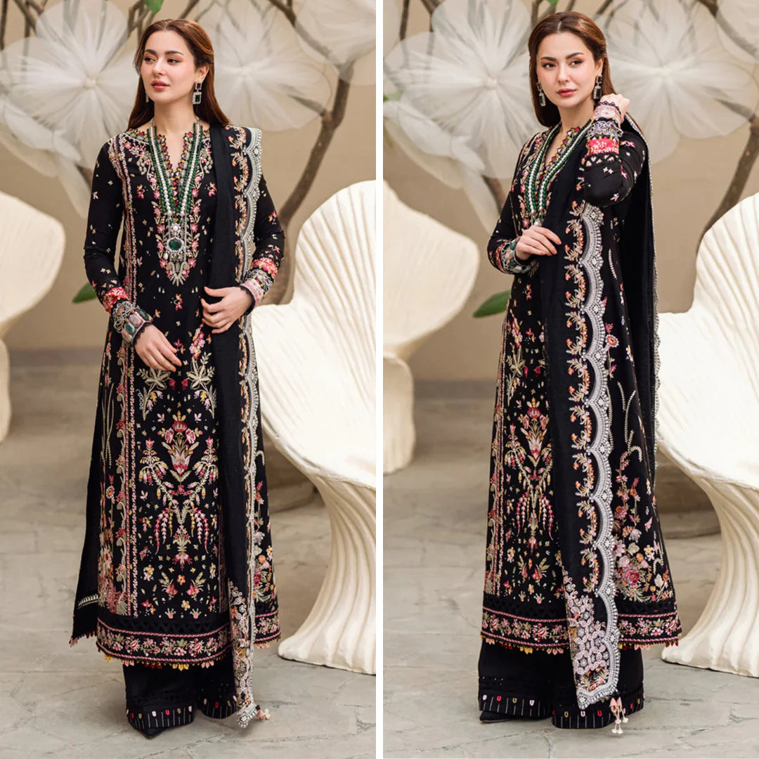 Qalamkar - 3PC Lawn Embroidered Shirt - VL1019
