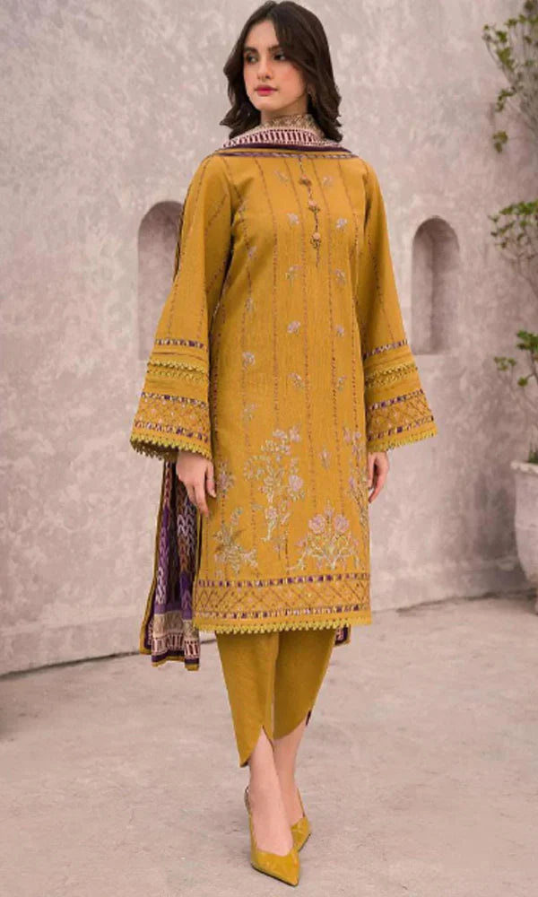 VL779 Jazmin 3pc Embroidered Lawn with  Cotton Silk Print duppata