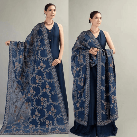 BREEZE Winter Unstitched 3pc Full Embbroidered Dhanak Suit - VL1128