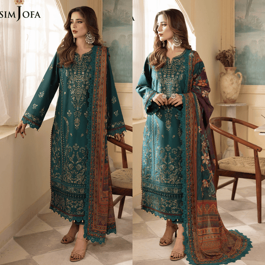 Asim Jofa, unstitched 3 piece embroidered winter suit - VL1140