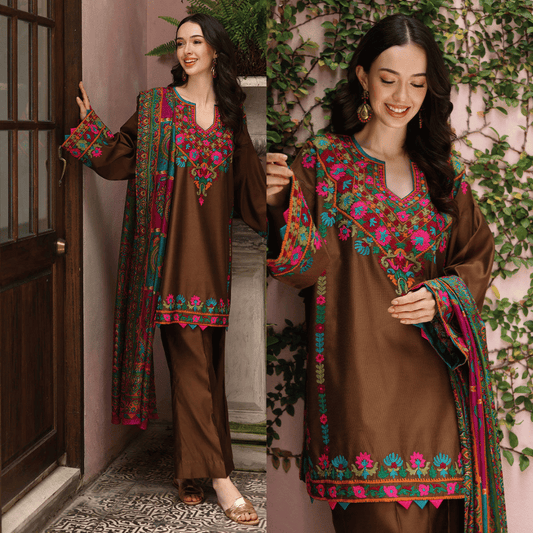 Sapphire - Dhanak 3 Piece Embroidered Dress - VL1147