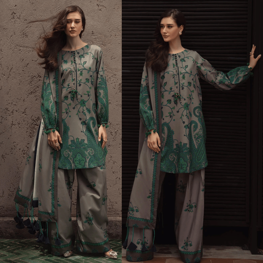 Charizma - Winter 3PC Karandi Digital Print Dress - VL1176