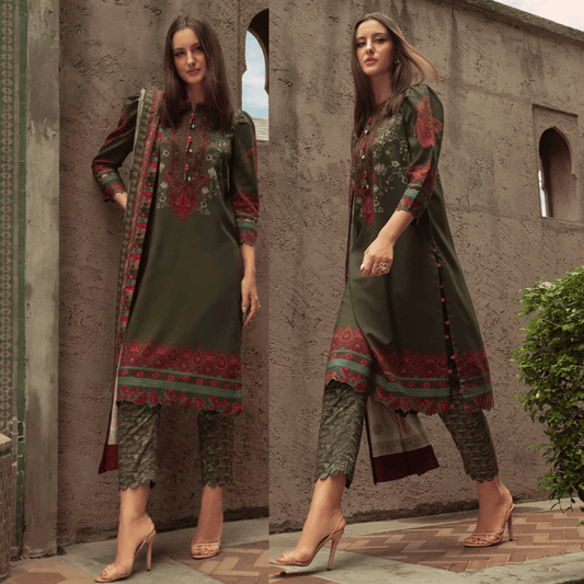Charizma - Winter 3PC Karandi Digital Print Dress - VL1179