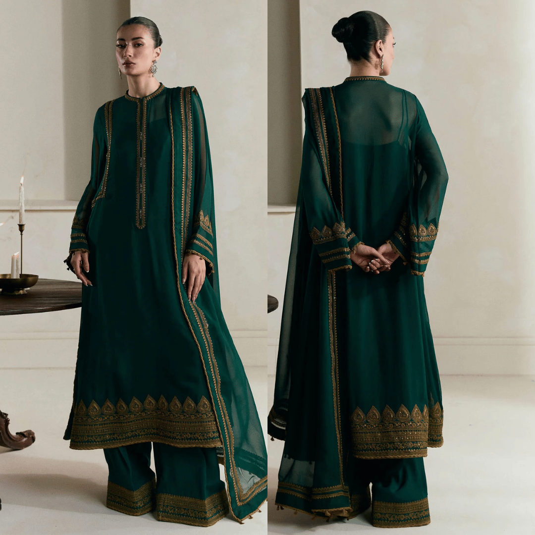 ZaraShahJahan - Dhanak 3 Piece Embroidered Dress - VL1204