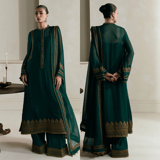 ZaraShahJahan - Dhanak 3 Piece Embroidered Dress - VL1204