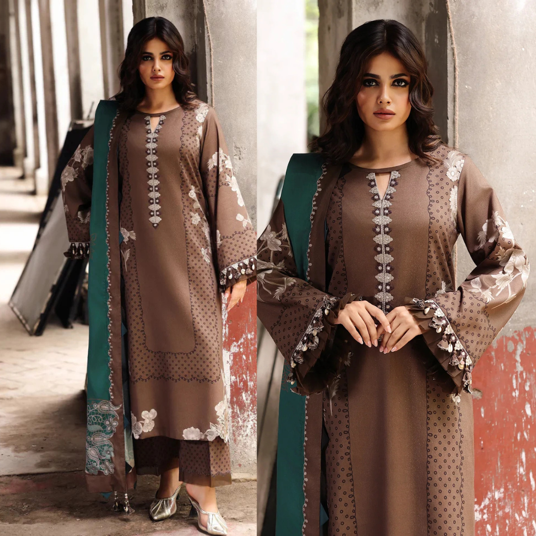 Charizma - Winter 3PC Karandi Digital Print Dress - VL1212
