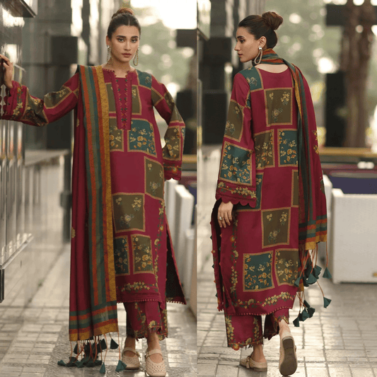 Charizma - Winter 3PC Karandi Digital Print Dress - VL1218