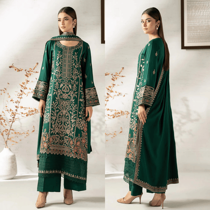 Maria B. Embroidered Dhanak Three Piece Winter Collection - VL1228