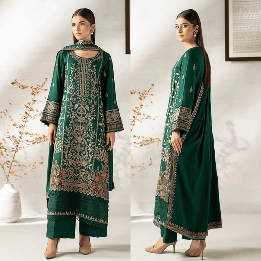 Maria B. Embroidered Dhanak Three Piece Winter Collection - VL1228