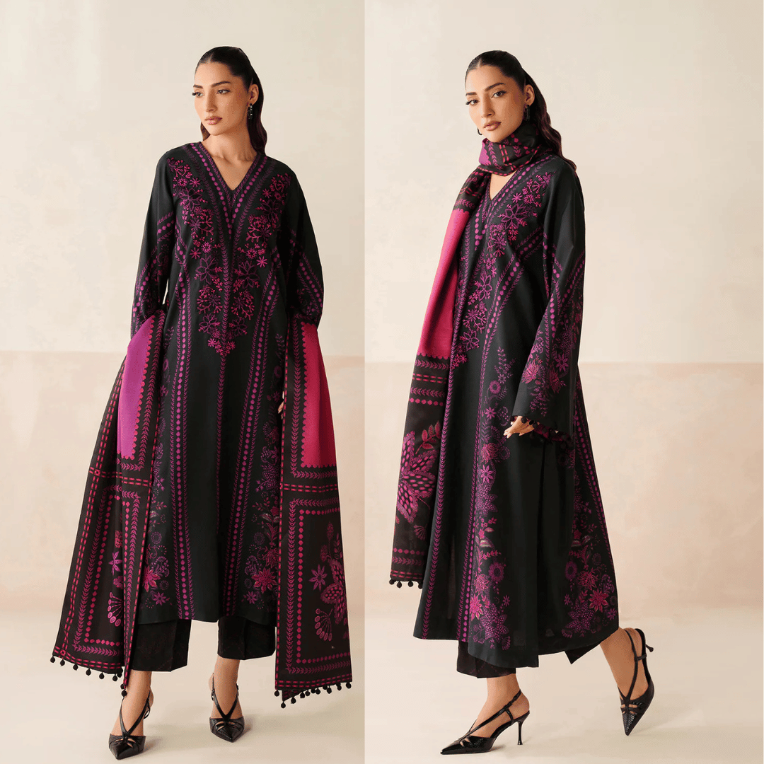Asim Jofa - Winter 3PC Karandi Digital Print Dress - VL1232