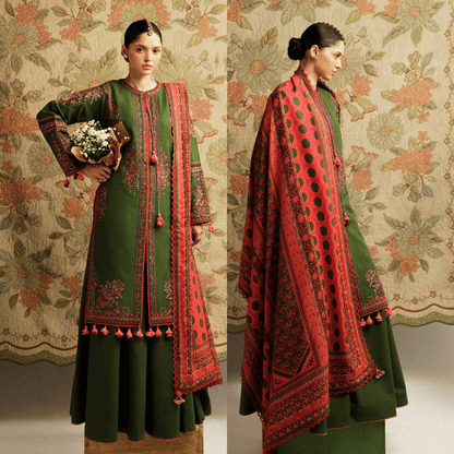 Rehan Rehar 3 Piece Embroidered Dhanak Suit - VL1233