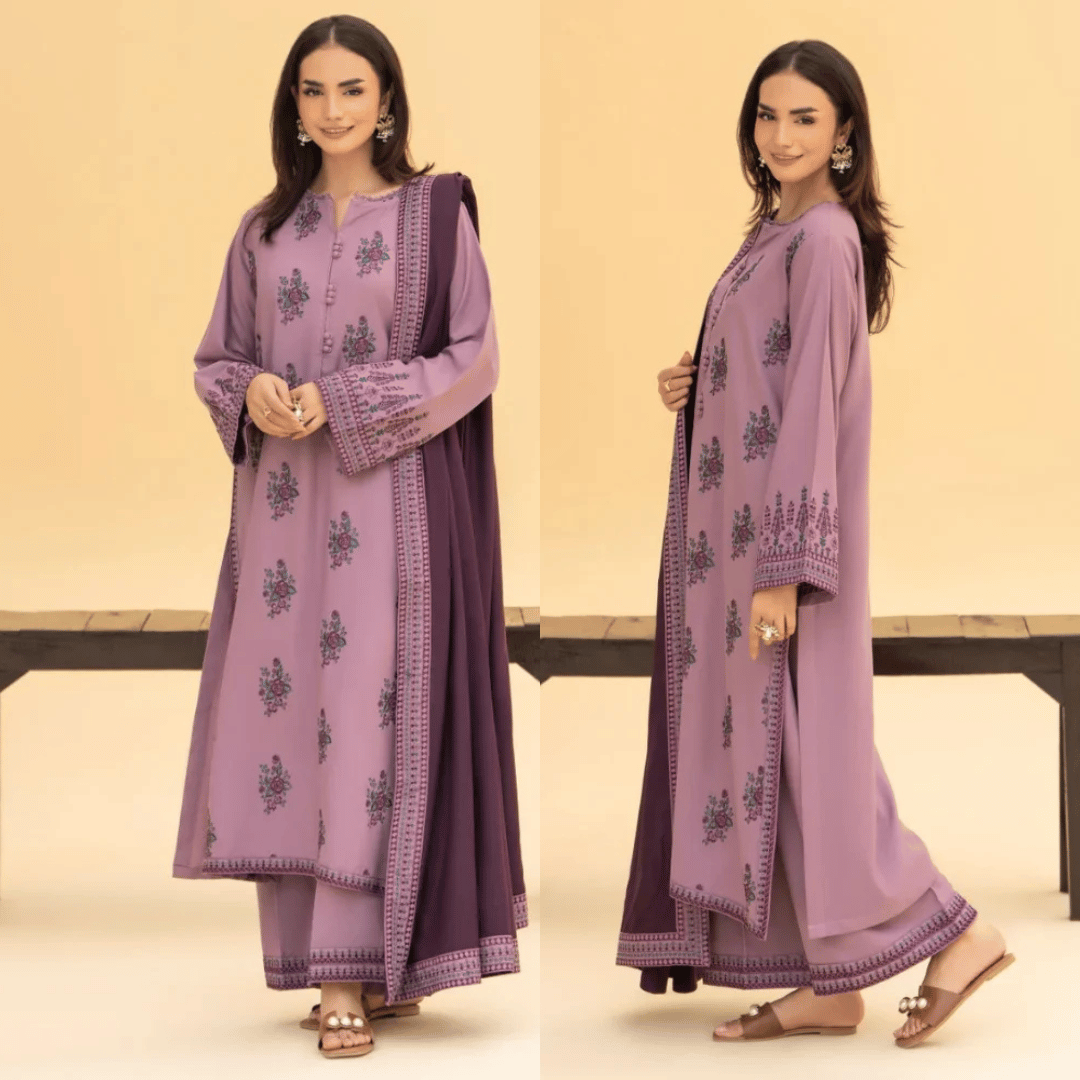 Izel - Winter 3PC Dhanak Embroidered Suit - VL1242