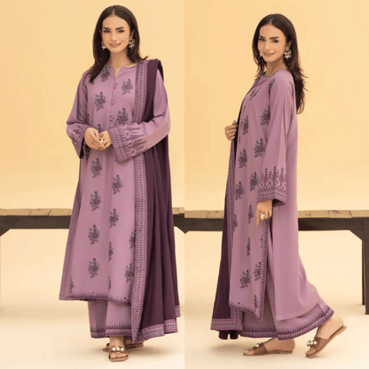 Izel - Winter 3PC Dhanak Embroidered Suit - VL1242