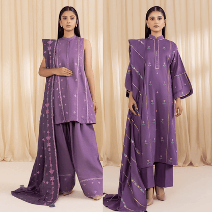 Sapphire - Winter 3PC Dhanak Embroidered Suit - VL1246