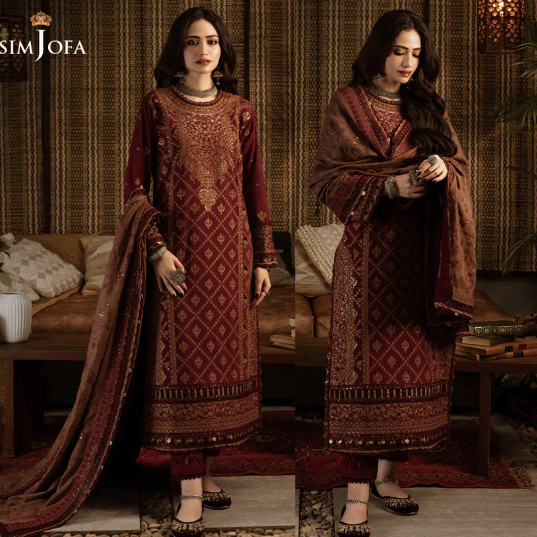 Asim Jofa, unstitched 3 piece Lawn sequence embroidered suit - VL1257