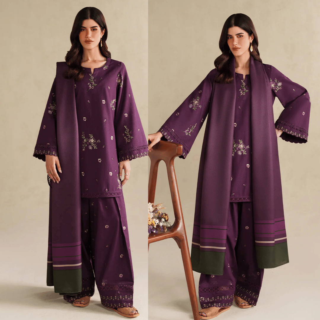 iznik - Winter 3PC Dhanak Embroidered Suit - VL1268