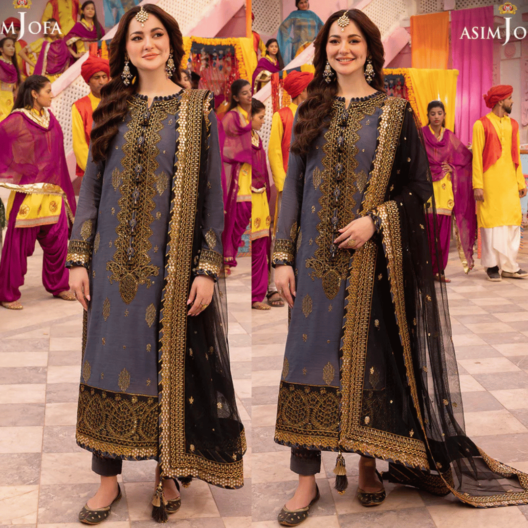 Asim Jofa, unstitched 3 piece Lawn sequence embroidered suit - VL1277