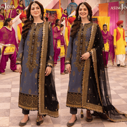 Asim Jofa, unstitched 3 piece Lawn sequence embroidered suit - VL1277