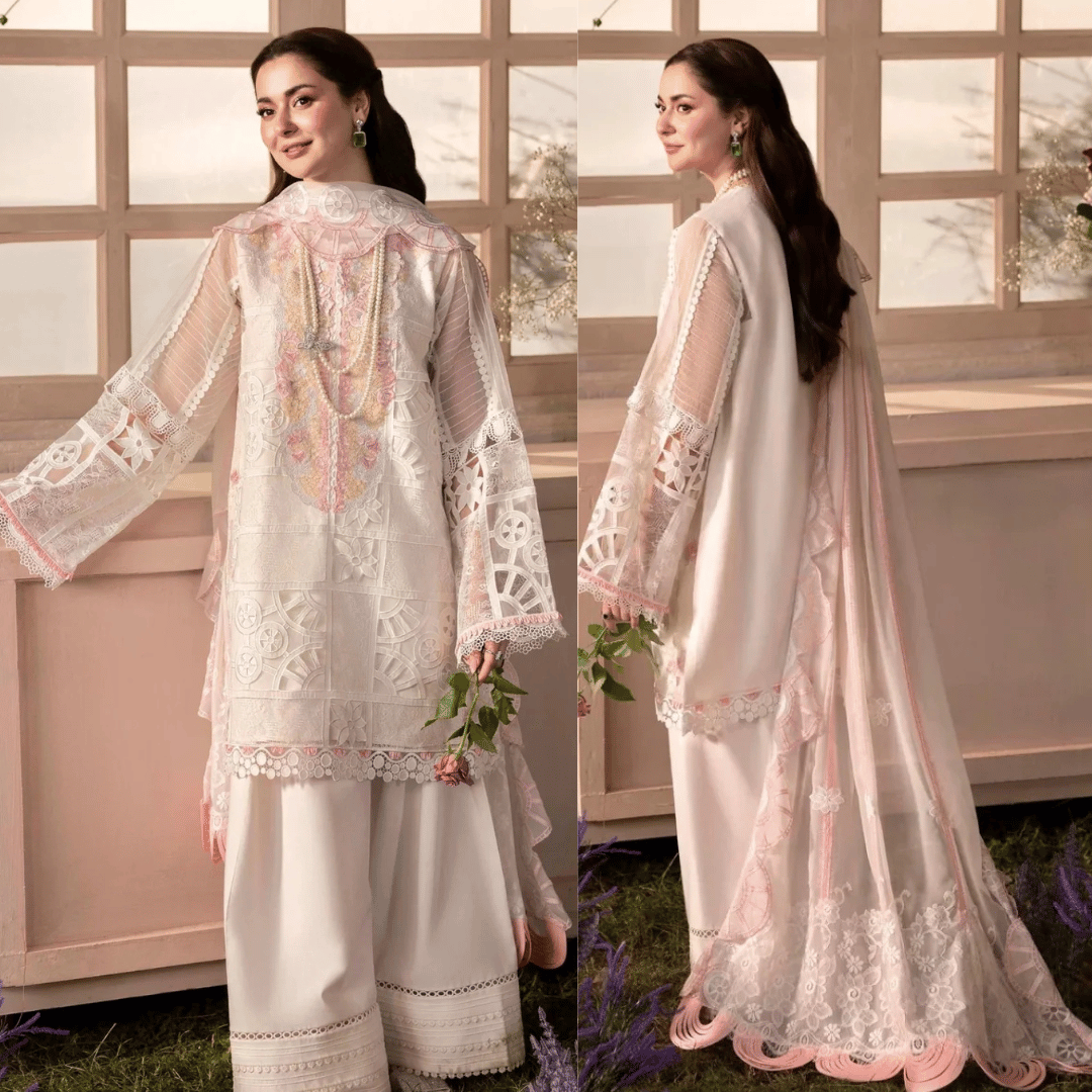 Crimson - 3PC LAWN HEAVY CHIKENKARI EMBROIDERED SUIT - VL1279