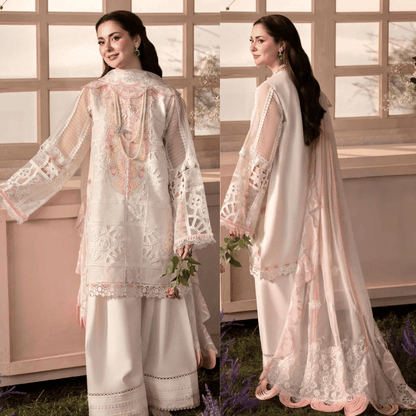 Crimson - 3PC LAWN HEAVY CHIKENKARI EMBROIDERED SUIT - VL1279