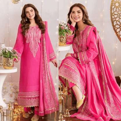 Nishat - 3PC Lawn Heavy Embroidered Shirt - VL1280