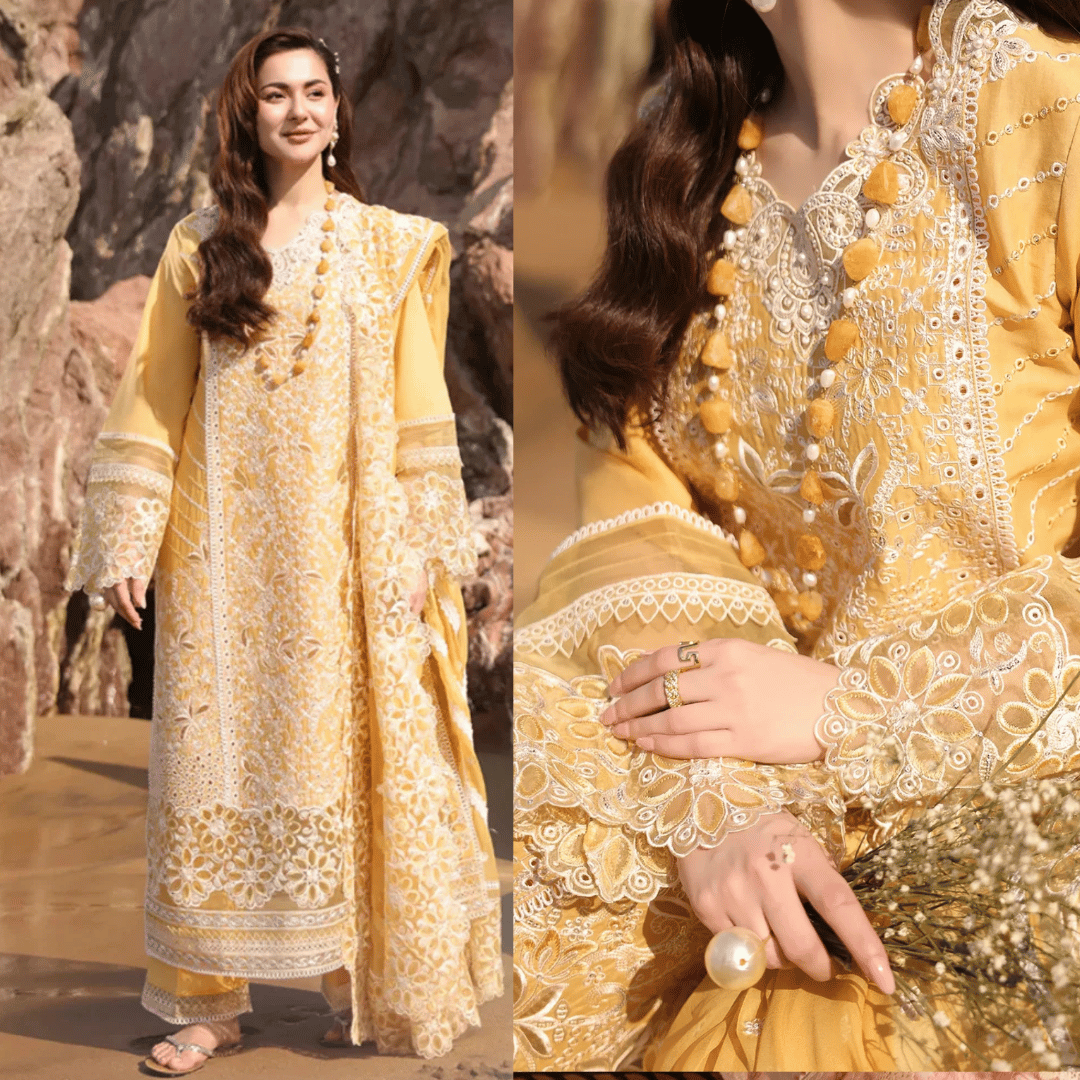 Chikenkari Qalamkar Embroidered 3 PC Lawn - VL1293