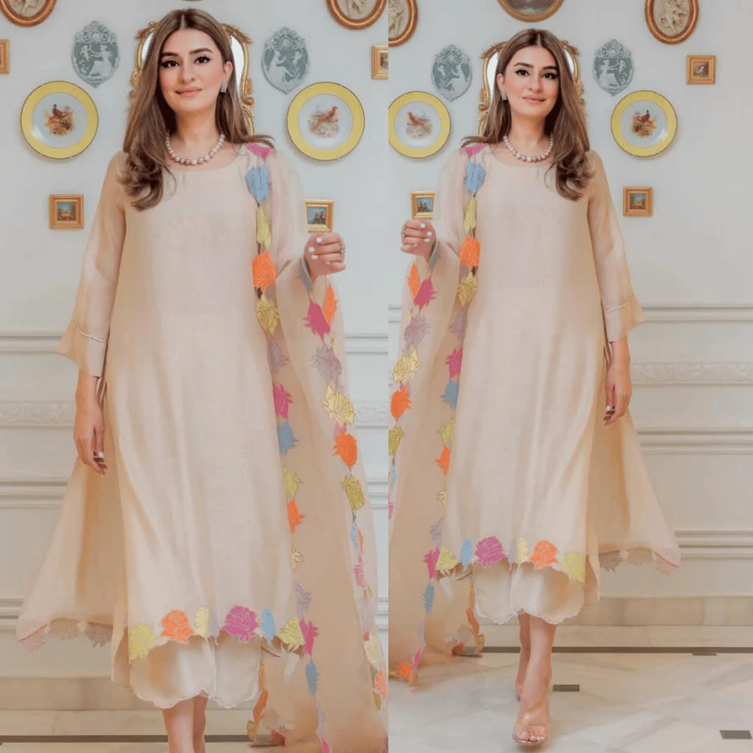 ZAB - 3PC (Unstitched) Lawn Embroidered Shirt With Embroidered Organza Dupatta - VL1300