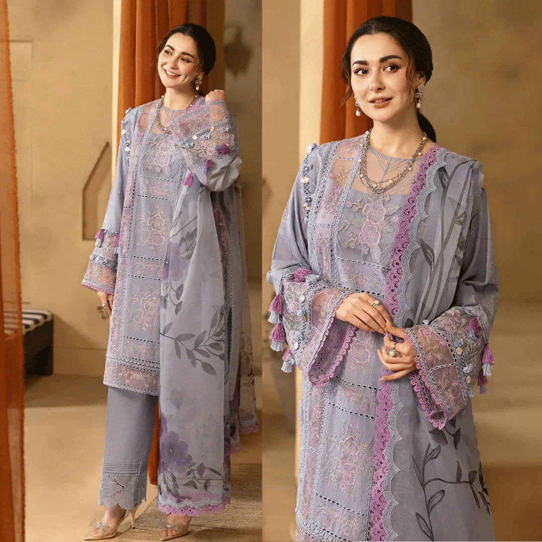 Veezal - Summer 3PC Lawn Chickenkari Embroidered Suit - VL1301