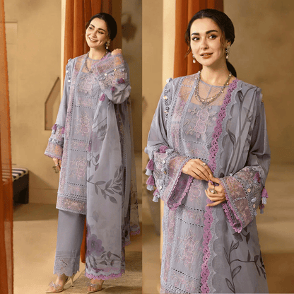 Veezal - Summer 3PC Lawn Chickenkari Embroidered Suit - VL1301