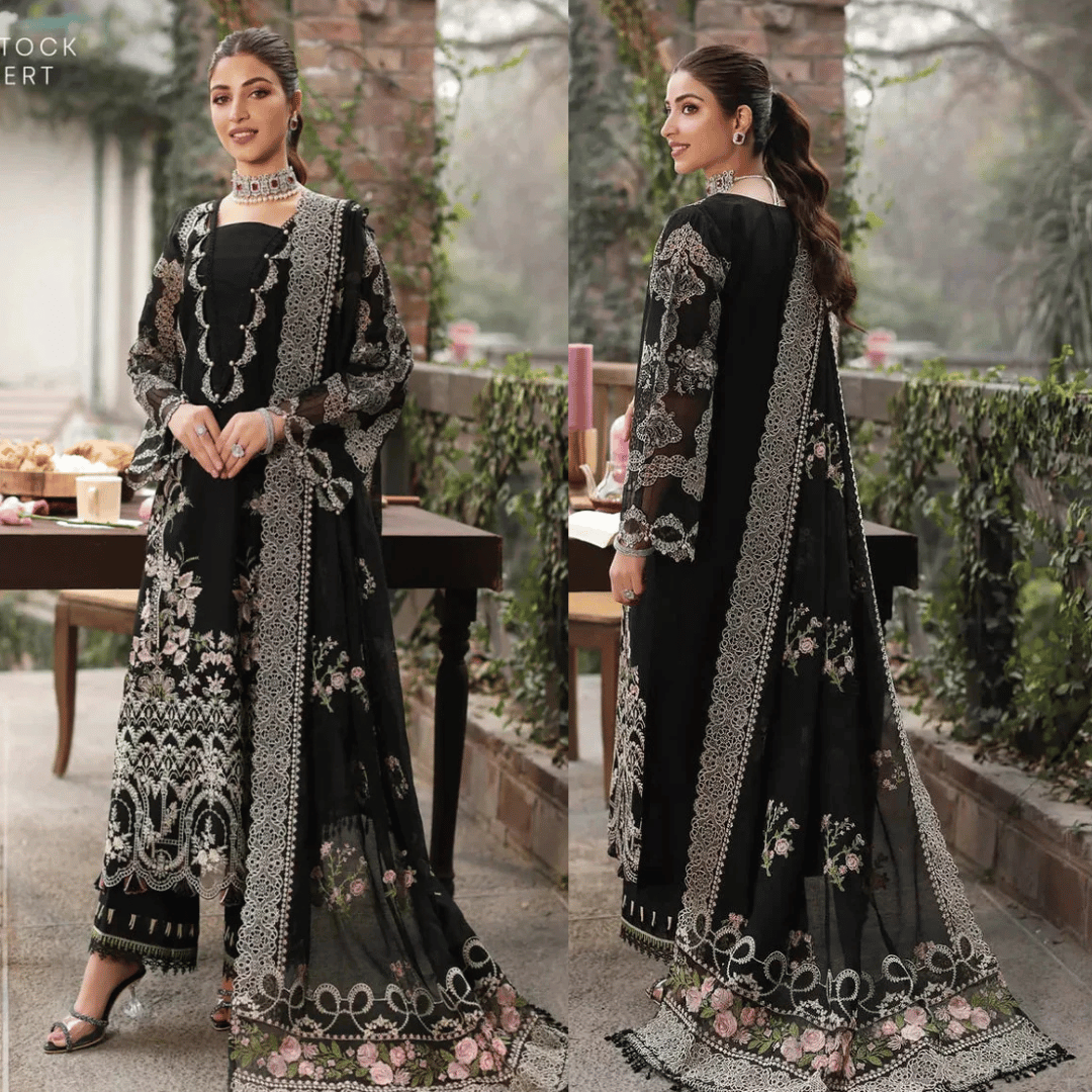 Veezal - Unstitched Luxury Lawn Heavy Embroidered 3PC Suit - VL1302