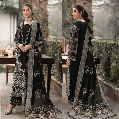 Veezal - Unstitched Luxury Lawn Heavy Embroidered 3PC Suit - VL1302