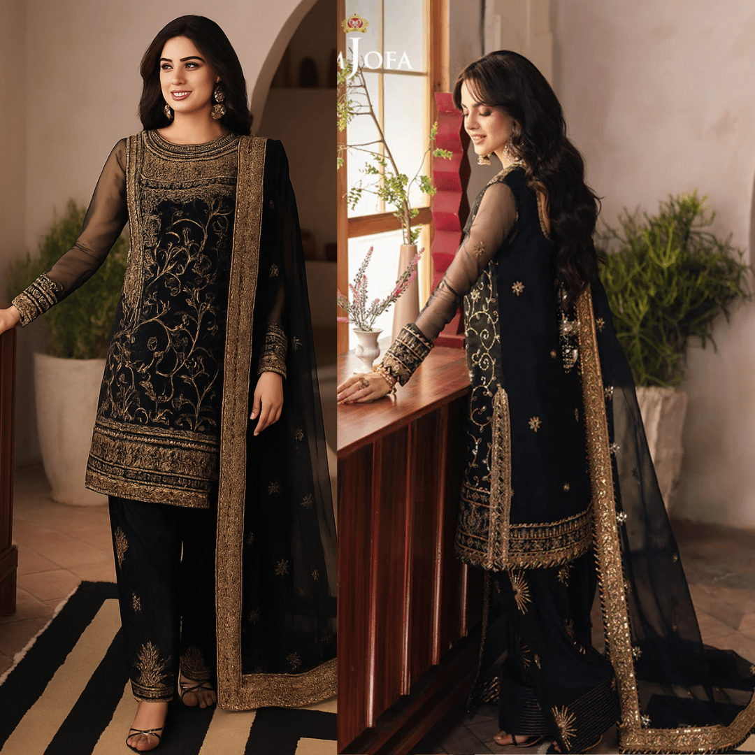 Asim Jofa, unstitched 3 piece Lawn sequence embroidered suit - VL1316