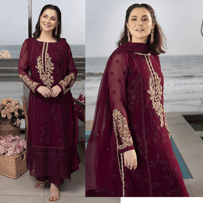 AZURE - Summer 3PC Lawn Embroidered Suit- VL1325