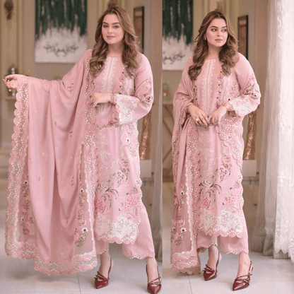 ANEELA’S - Unstitched Luxury Lawn Heavy Embroidered 3PC Suit - VL1326