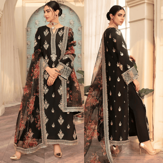 Veezal - Unstitched Luxury Lawn Heavy Embroidered 3PC Suit - VL1327