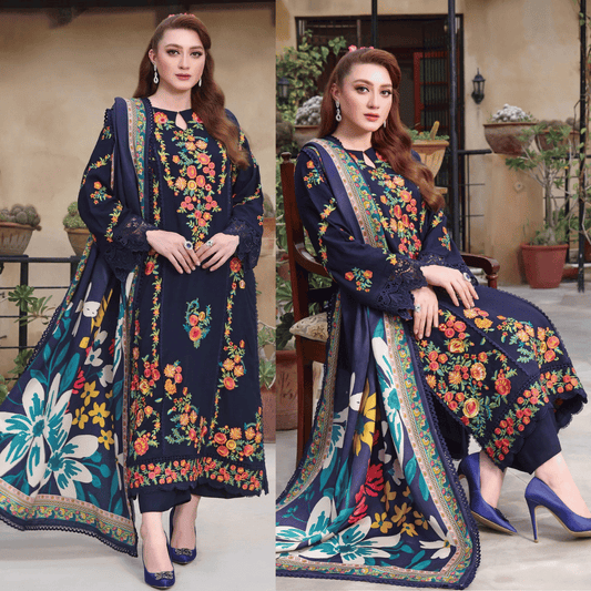 Asim Jofa, unstitched 3 piece Lawn sequence embroidered suit - VL1332