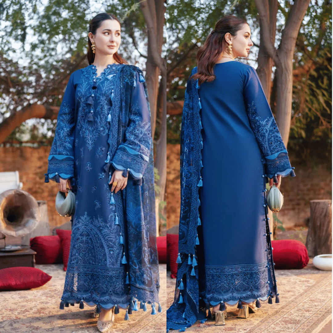 Veezal - Summer 3PC Lawn Chikenkari Embroidered Shirt - VL1338
