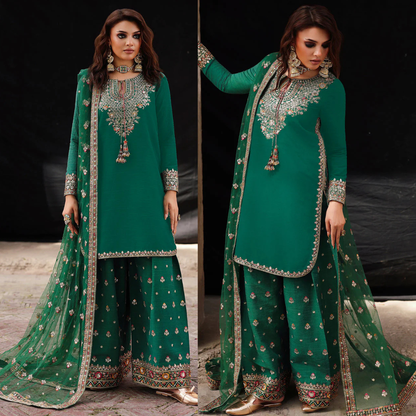 Veezal - Unstitched 3 piece embroidered summer suit - VL1358