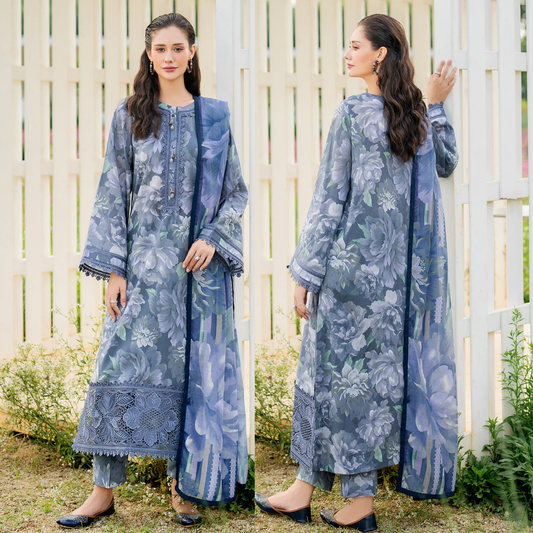 Veezal - Summer 3PC Lawn Digital Printed Dress - Vl1369