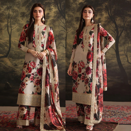 Veezal - Summer 3PC Lawn Digital Printed Dress - Vl1379