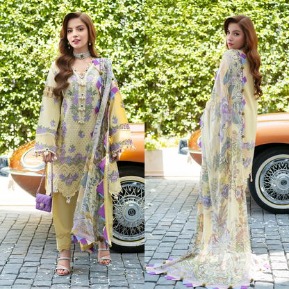 Jade - SUMMER 3PC Lawn ChickenKari Embroidered Suit- VL1415