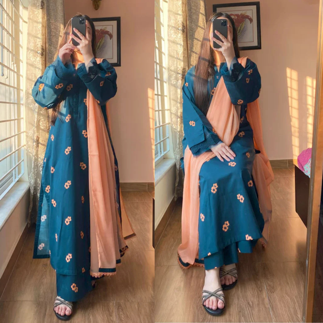 Khaadi - Summer 3PC Lawn Digital Printed Dress - VL1441