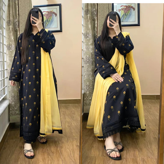 Khaadi - Summer 3PC Lawn Digital Printed Dress - VL1442