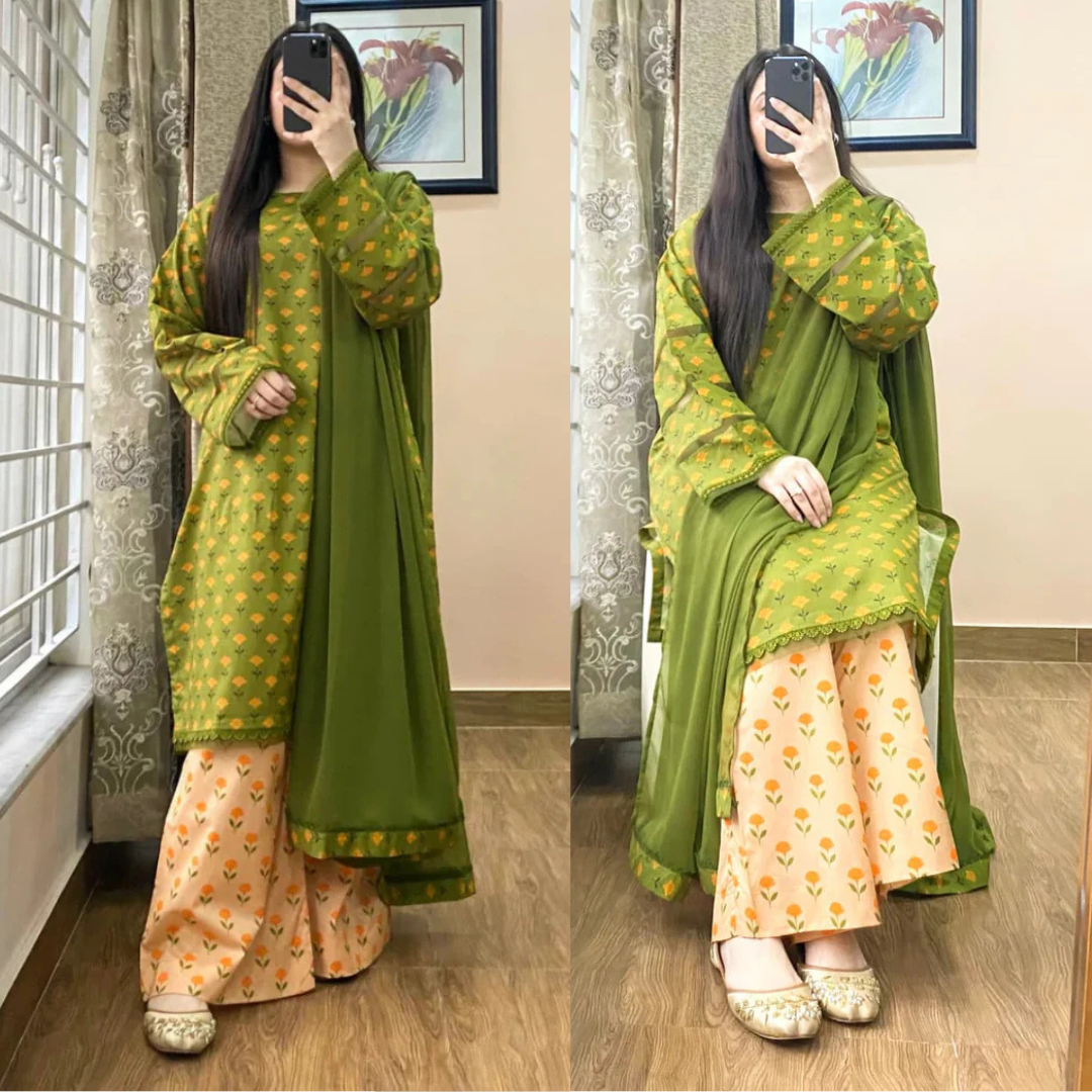 Khaadi - Summer 3PC Lawn Digital Printed Dress - VL1444