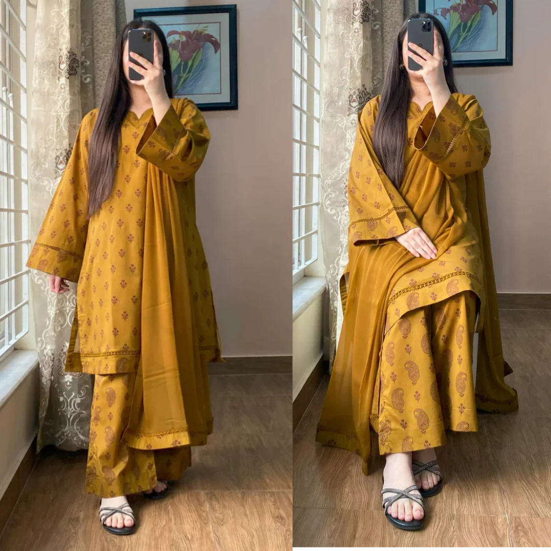 Khaadi - Summer 3PC Lawn Digital Printed Dress - VL1445