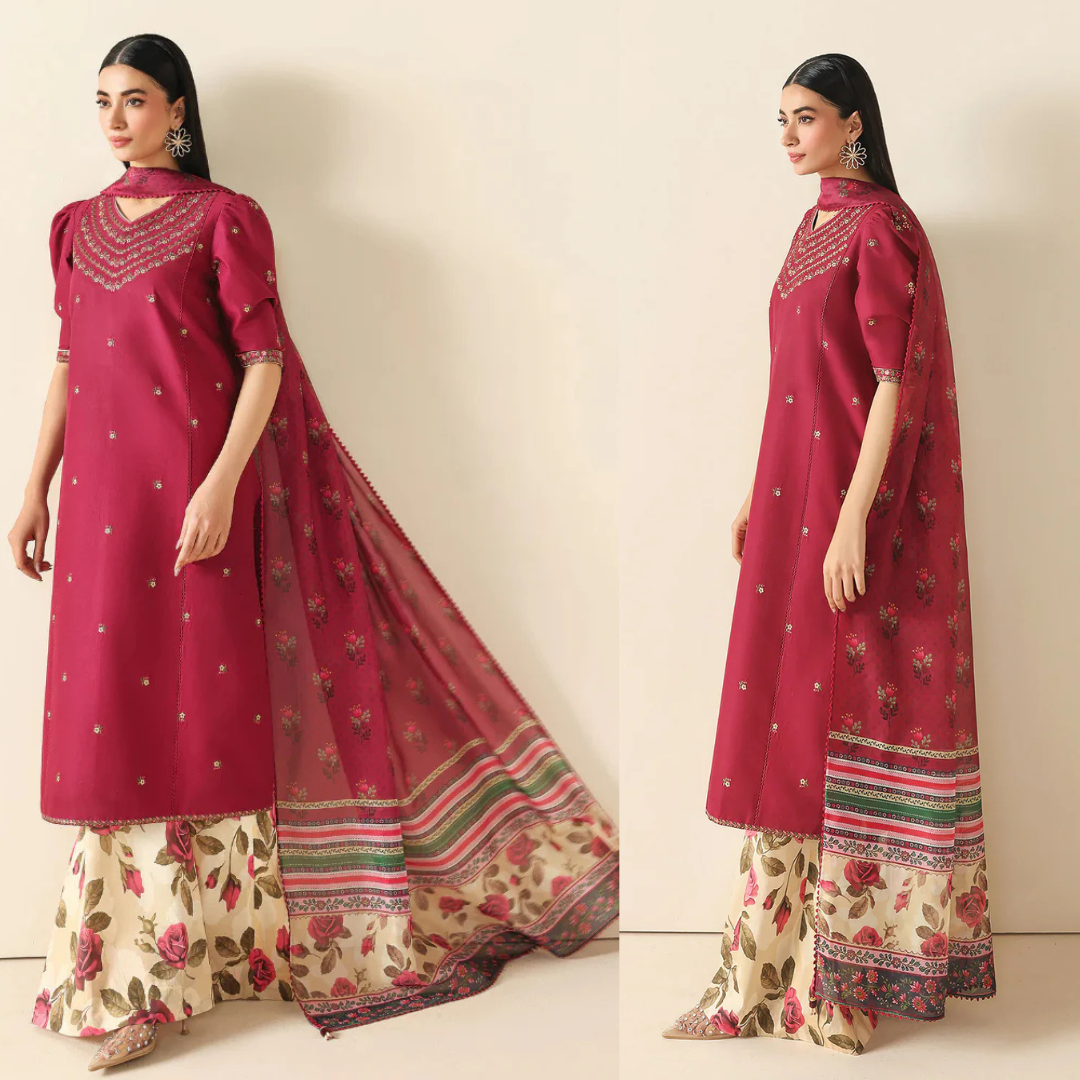 Baroque - Summer - 3PC Lawn Embroidered Suit - Vl1456